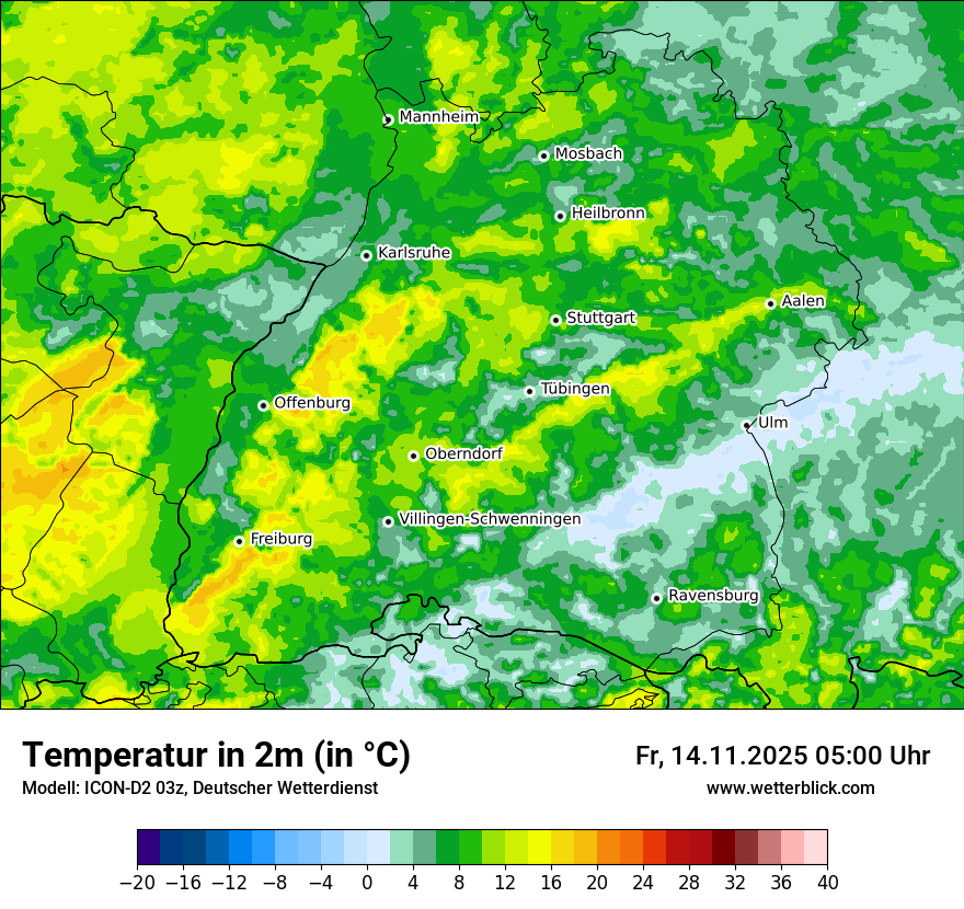 Modellkarten Temperatur