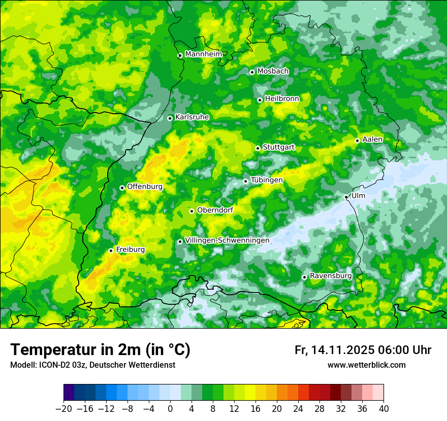 Modellkarten Temperatur
