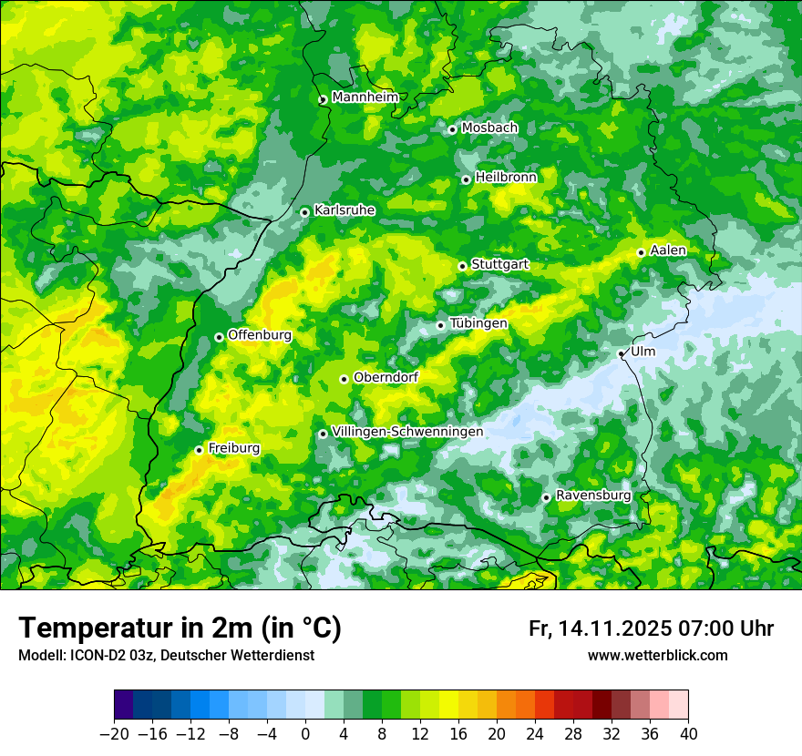 Modellkarten Temperatur