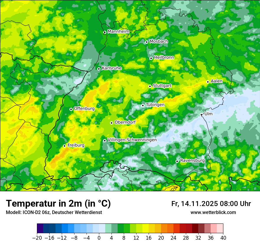 Modellkarten Temperatur