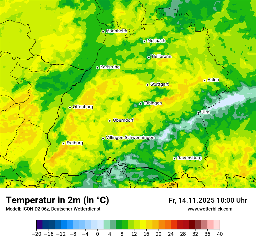 Modellkarten Temperatur