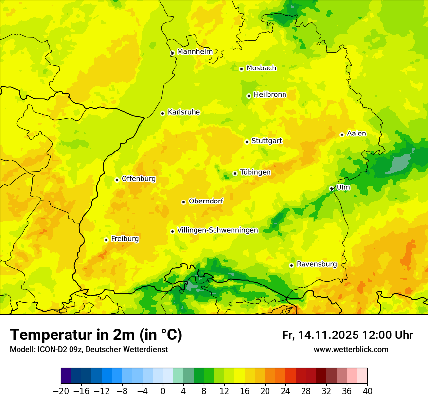 Modellkarten Temperatur