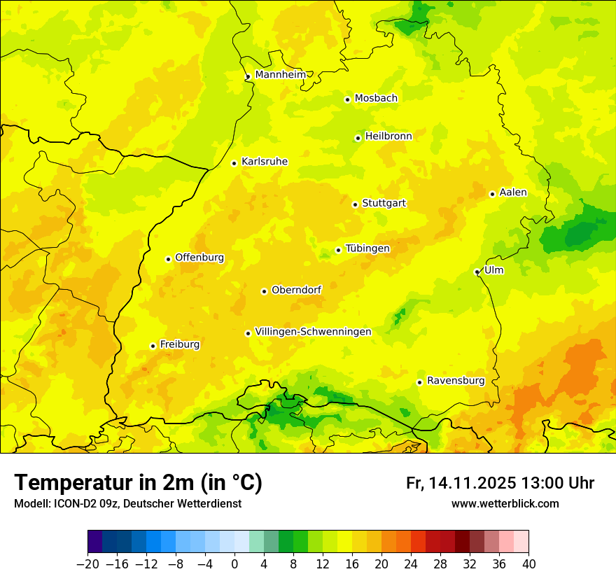 Modellkarten Temperatur