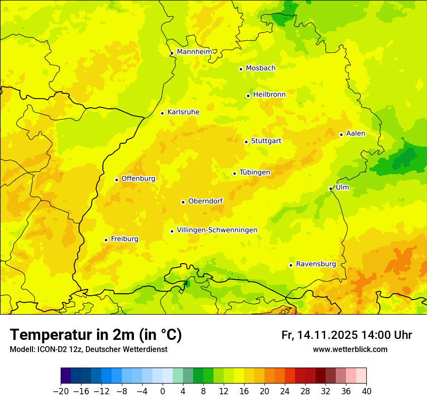 Modellkarten Temperatur