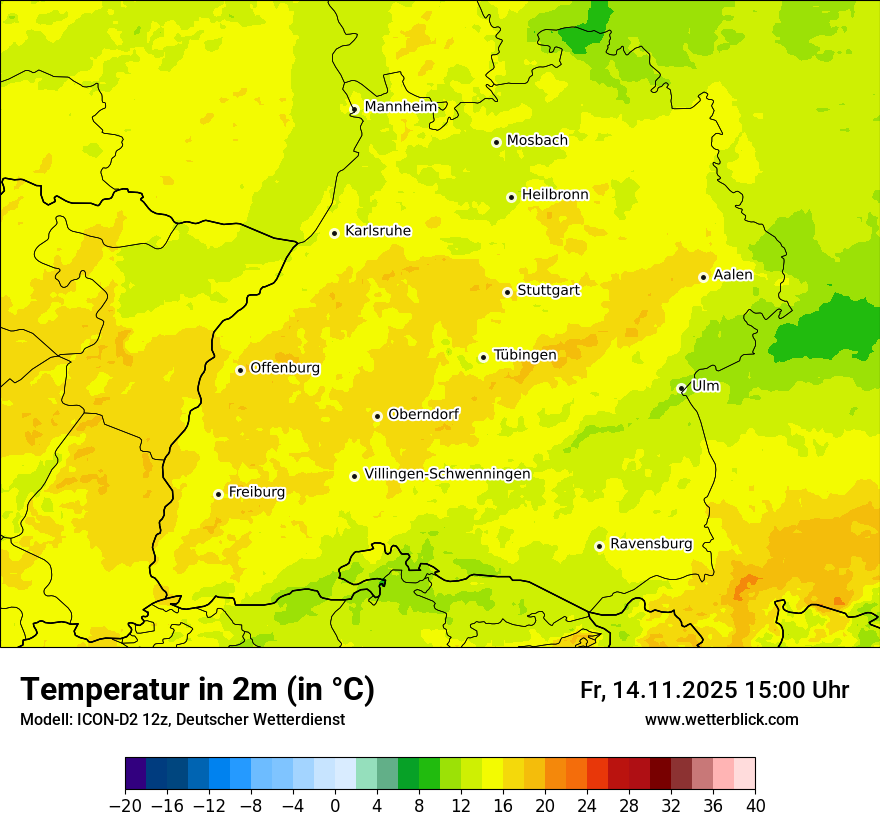 Modellkarten Temperatur