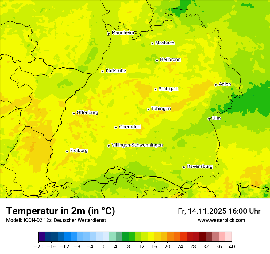 Modellkarten Temperatur