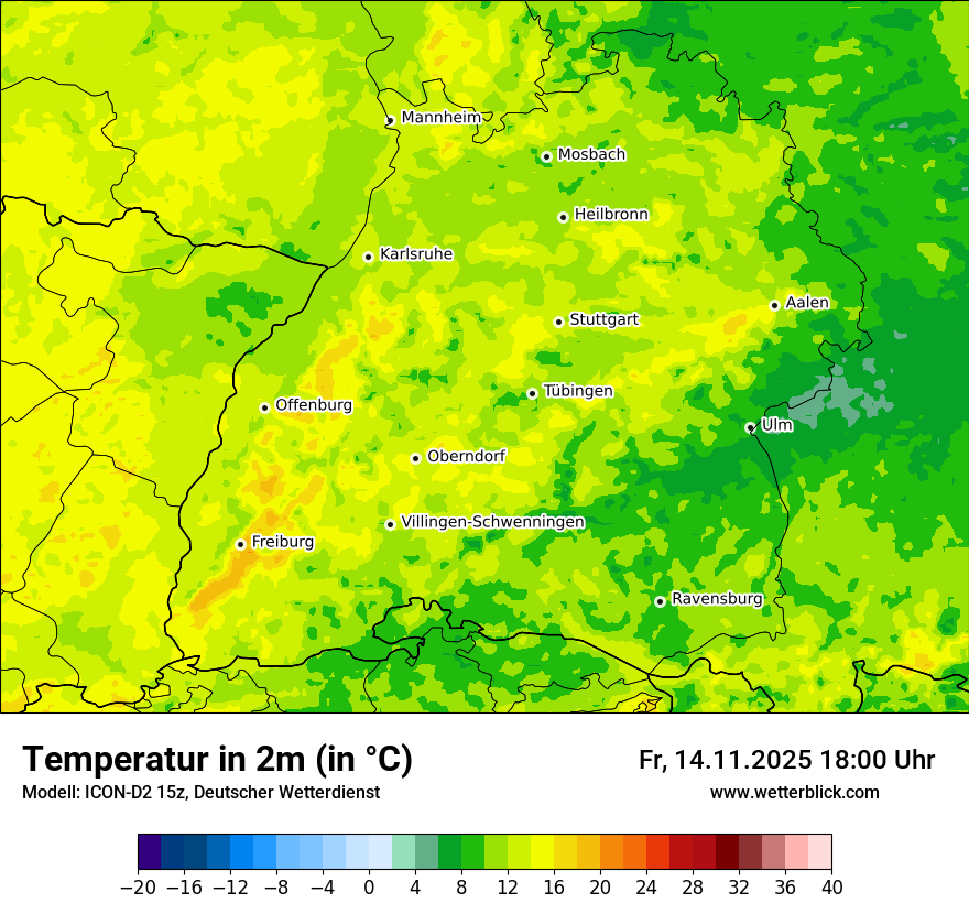 Modellkarten Temperatur