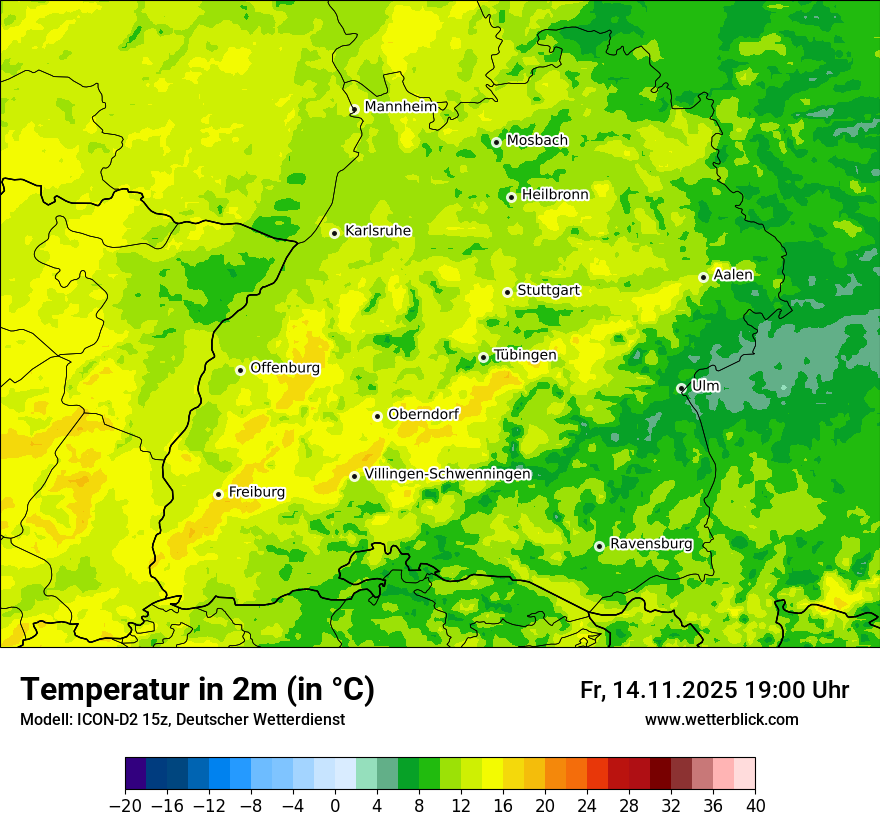Modellkarten Temperatur