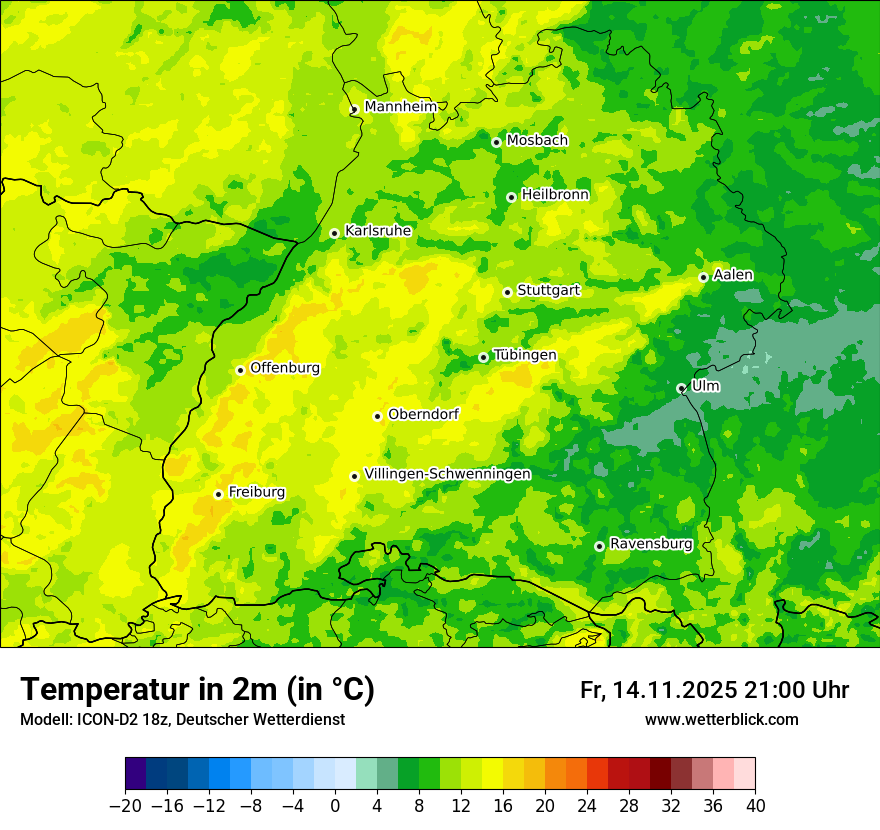 Modellkarten Temperatur