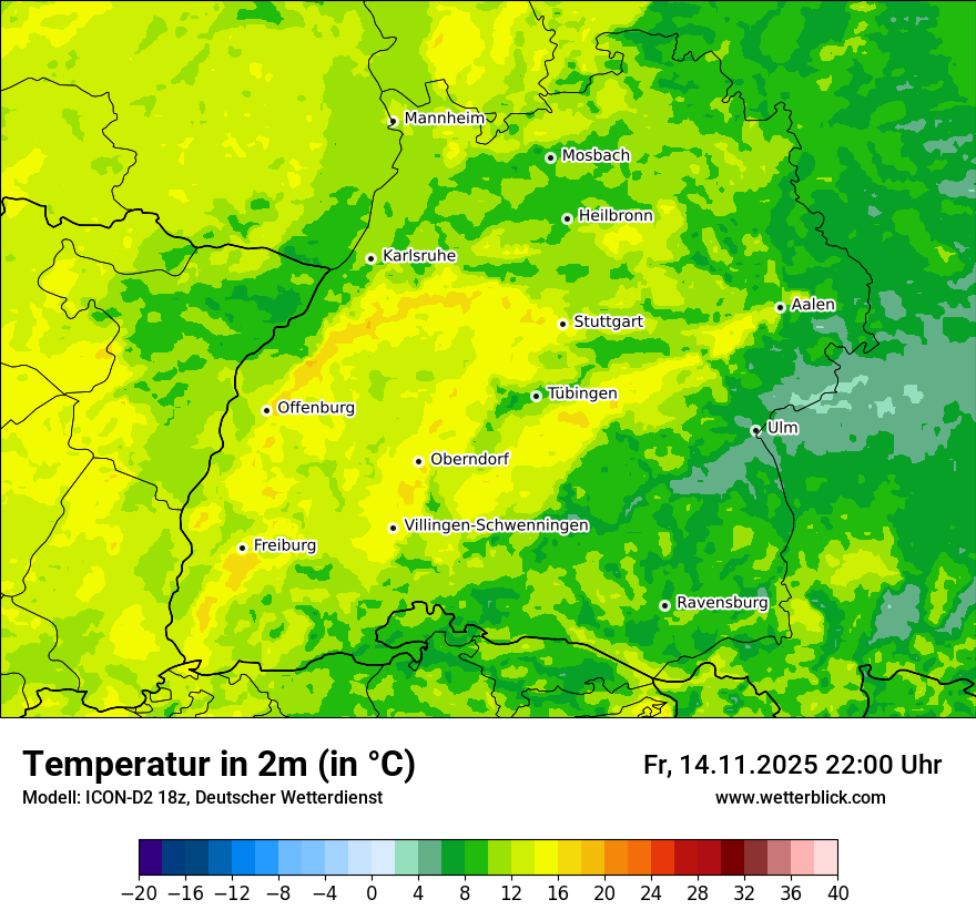 Modellkarten Temperatur