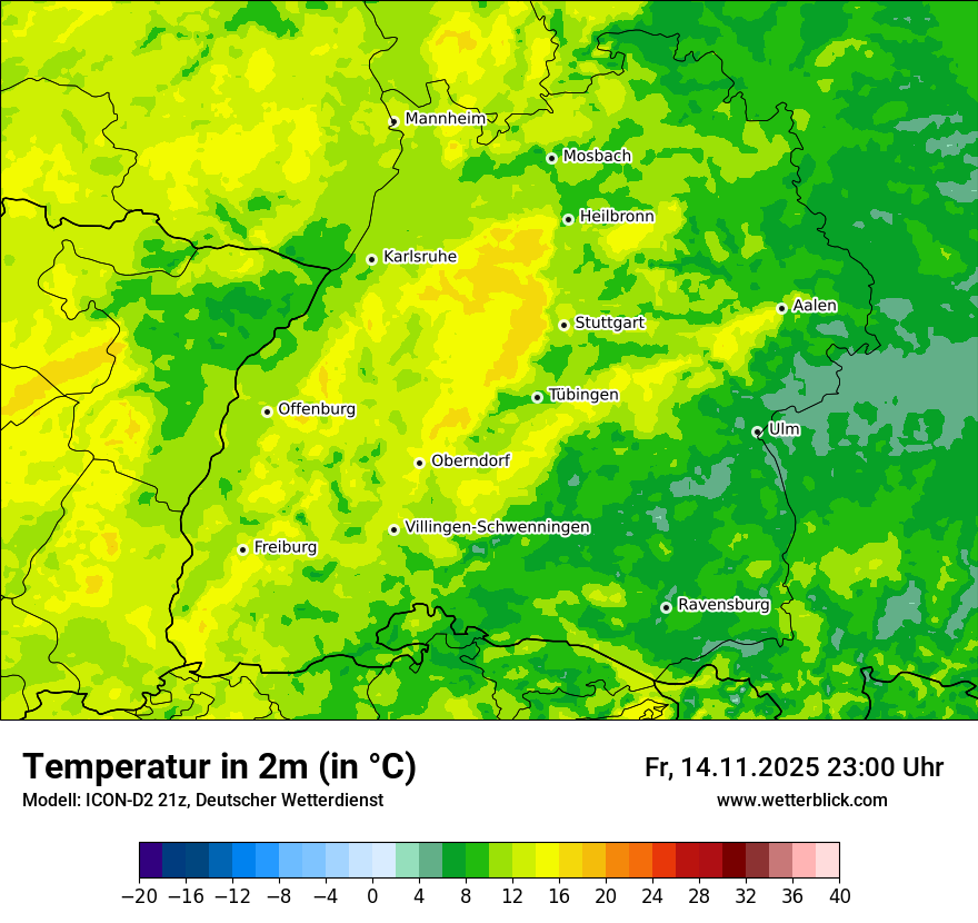 Modellkarten Temperatur