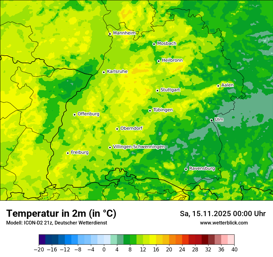 Modellkarten Temperatur