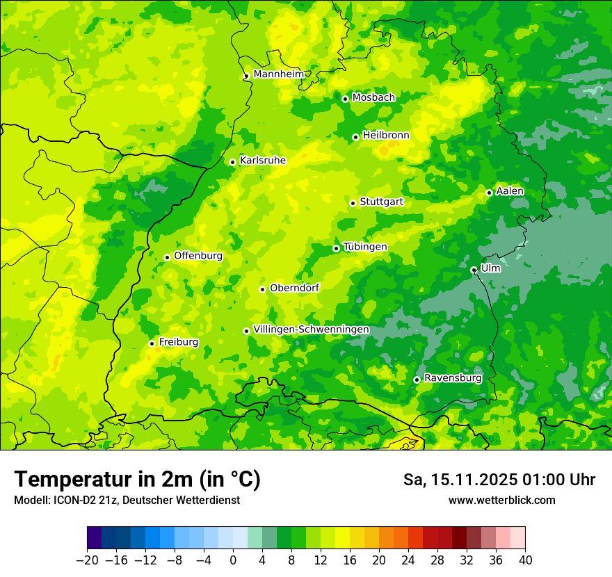 Modellkarten Temperatur