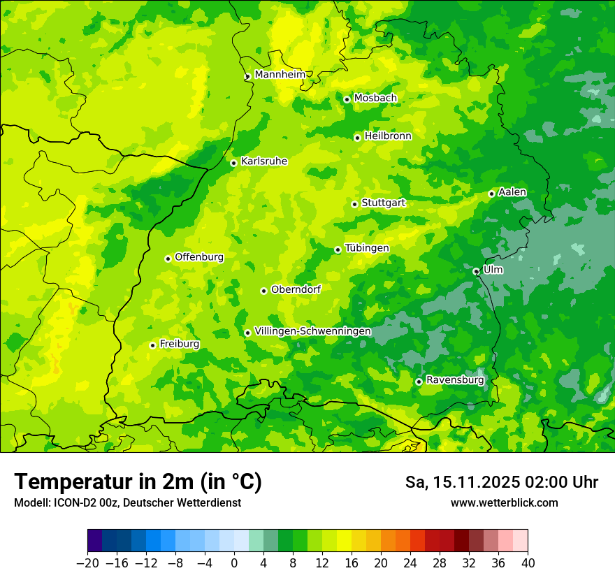 Modellkarten Temperatur