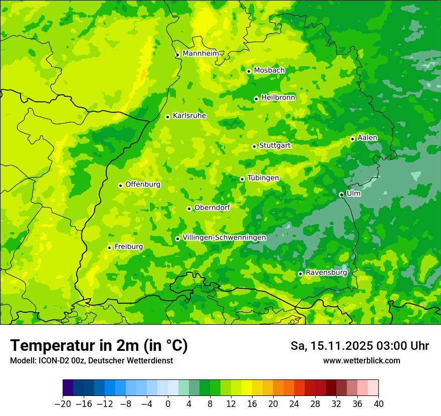 Modellkarten Temperatur