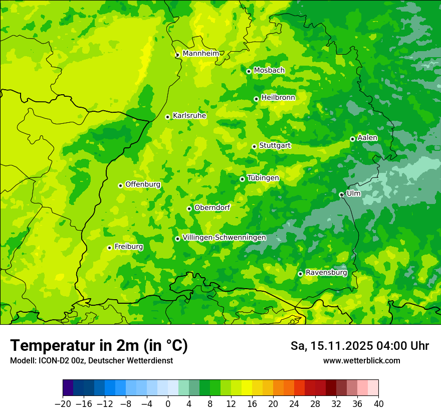 Modellkarten Temperatur