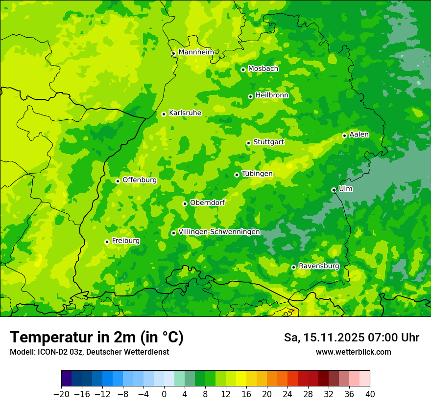 Modellkarten Temperatur