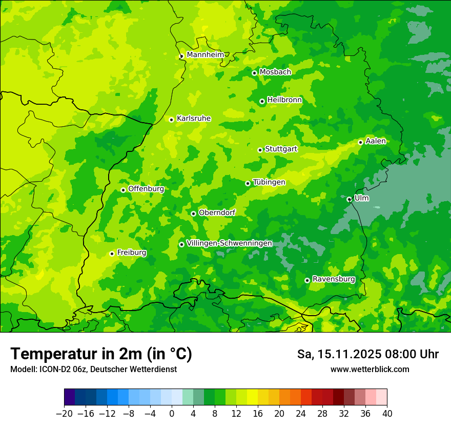 Modellkarten Temperatur