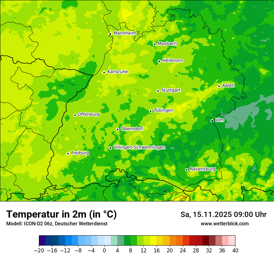 Modellkarten Temperatur