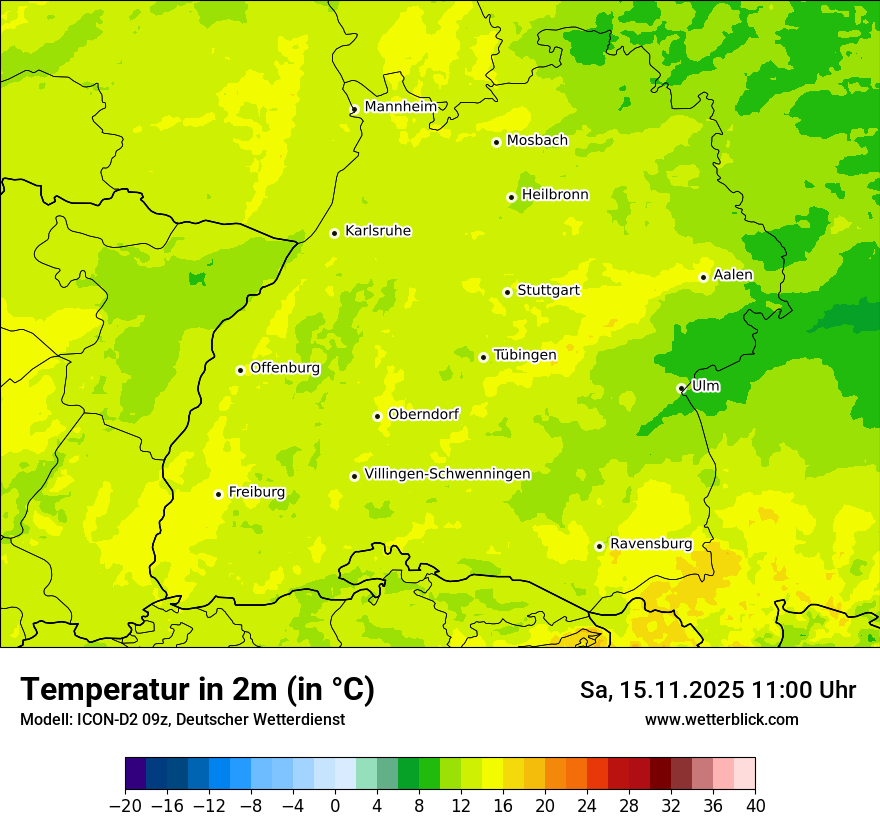 Modellkarten Temperatur