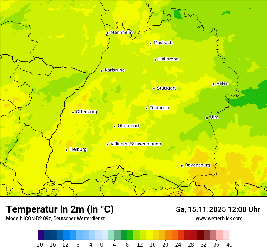 Modellkarten Temperatur