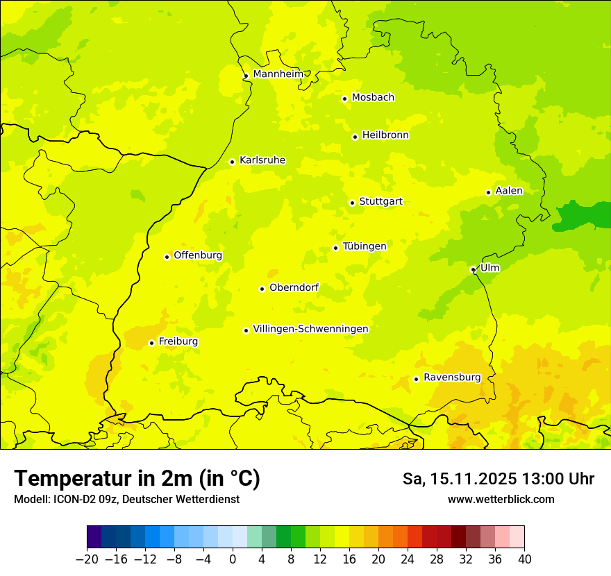 Modellkarten Temperatur