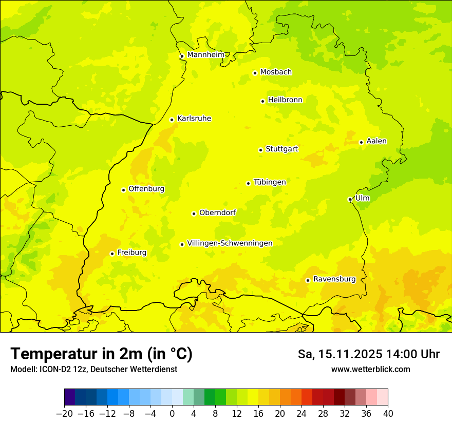 Modellkarten Temperatur