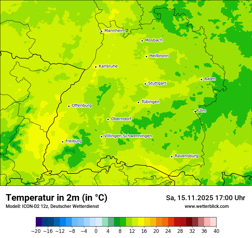 Modellkarten Temperatur
