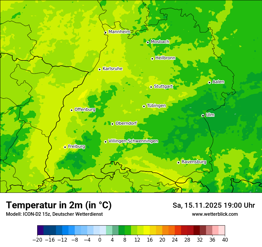 Modellkarten Temperatur