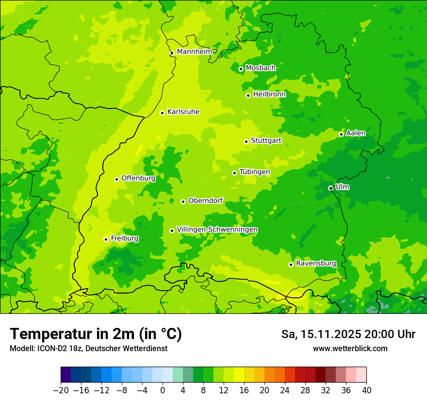 Modellkarten Temperatur