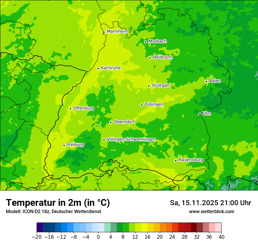 Modellkarten Temperatur