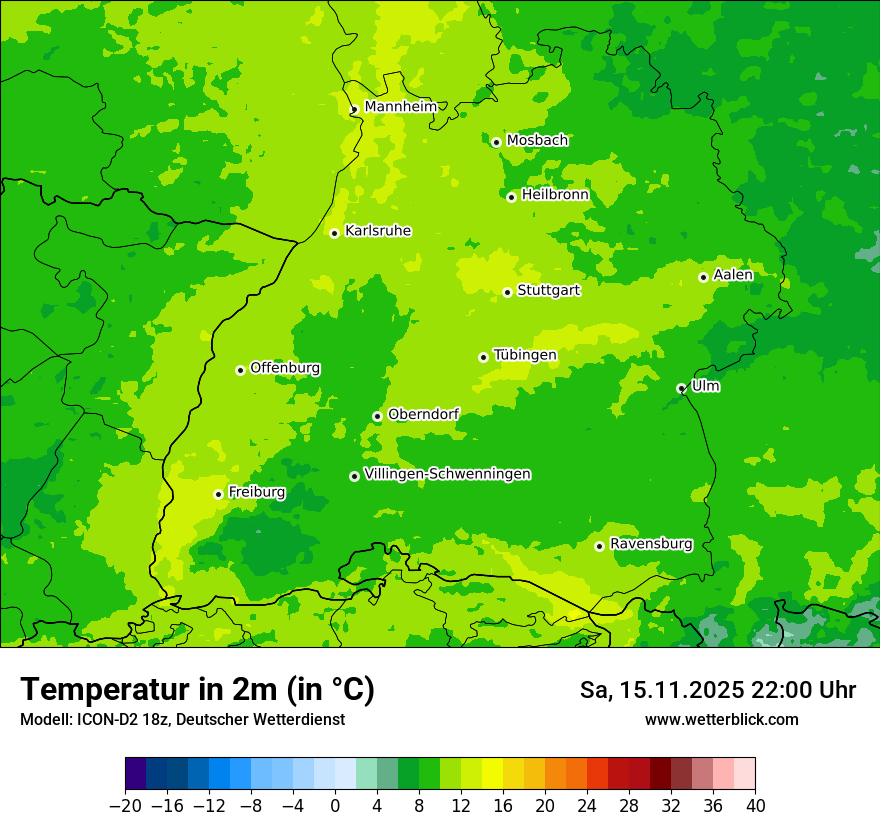 Modellkarten Temperatur