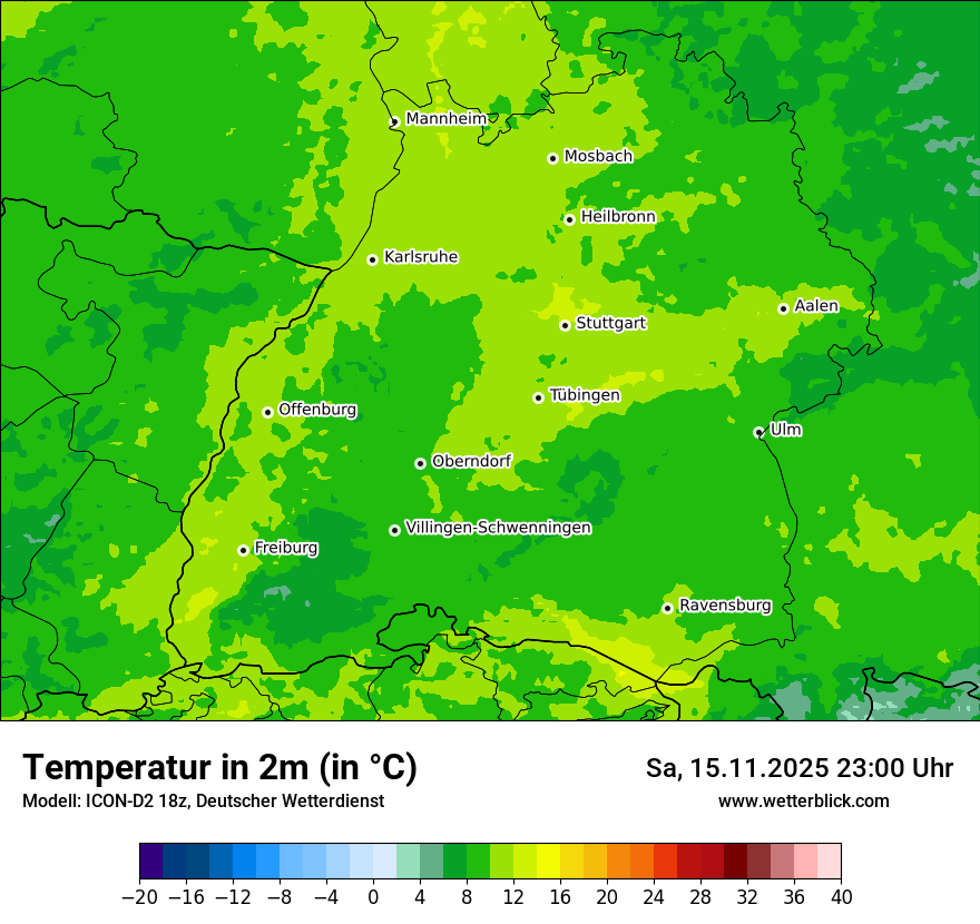 Modellkarten Temperatur