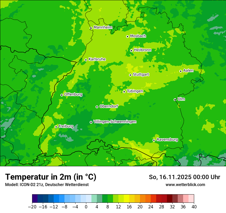 Modellkarten Temperatur