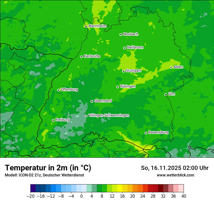 Modellkarten Temperatur