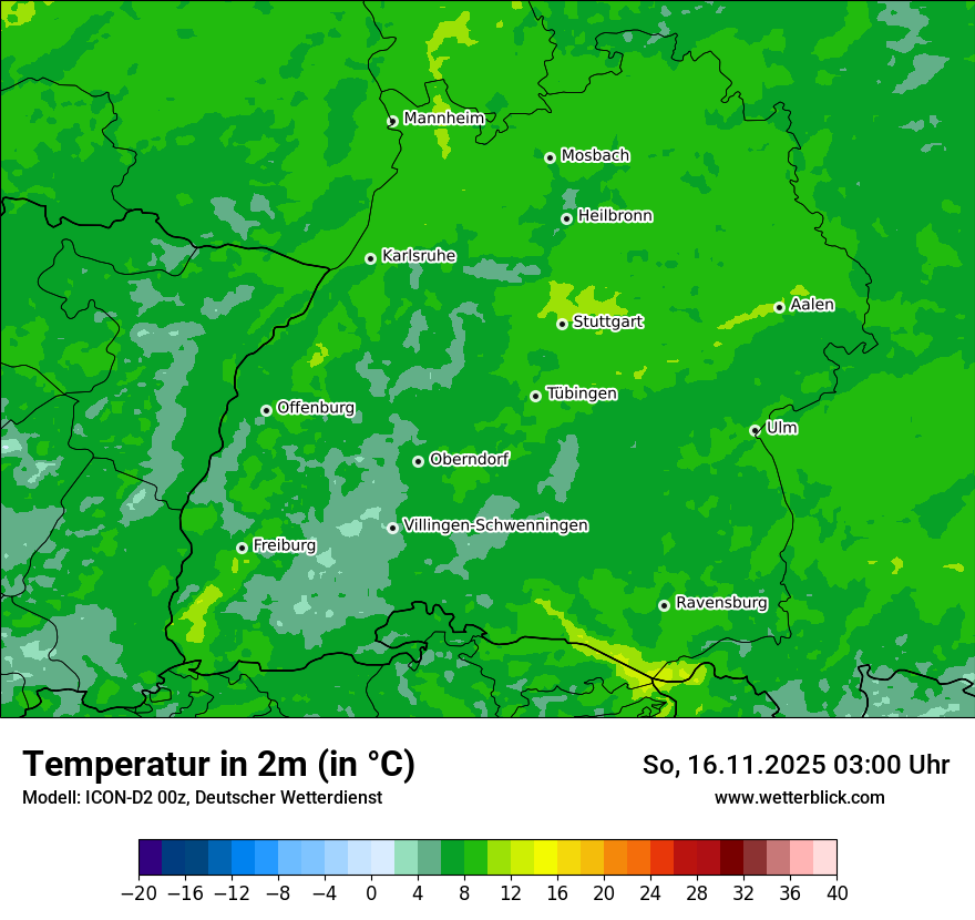 Modellkarten Temperatur