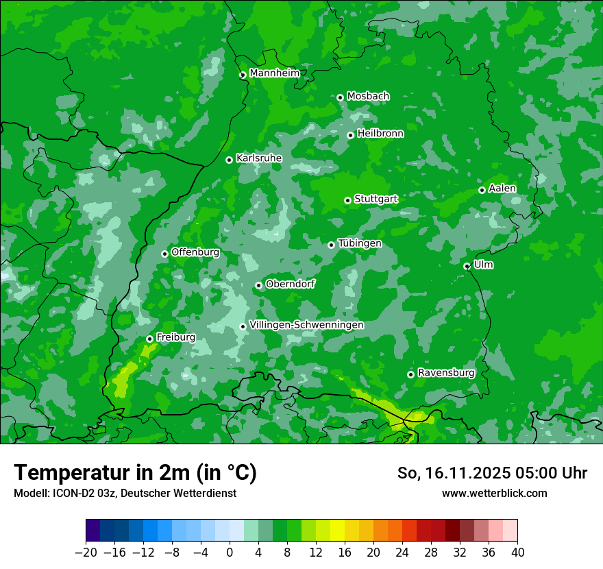 Modellkarten Temperatur