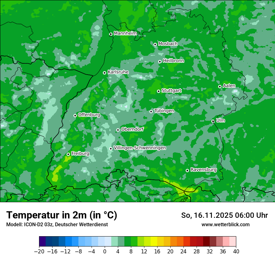 Modellkarten Temperatur