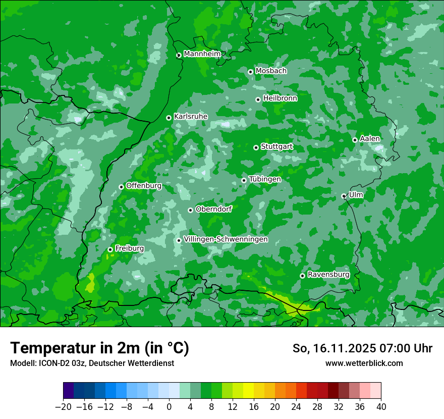 Modellkarten Temperatur
