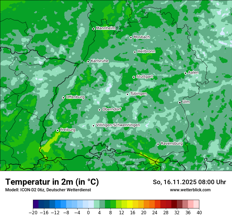 Modellkarten Temperatur