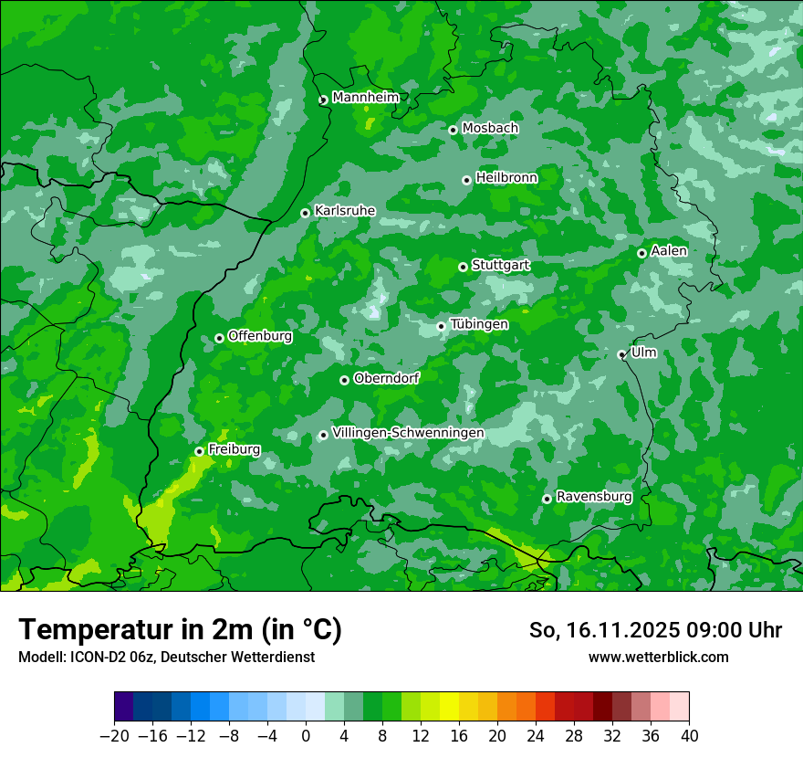 Modellkarten Temperatur