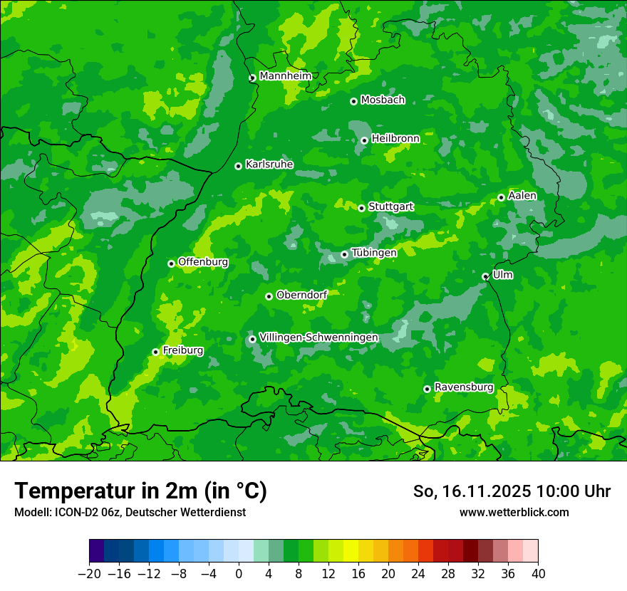 Modellkarten Temperatur