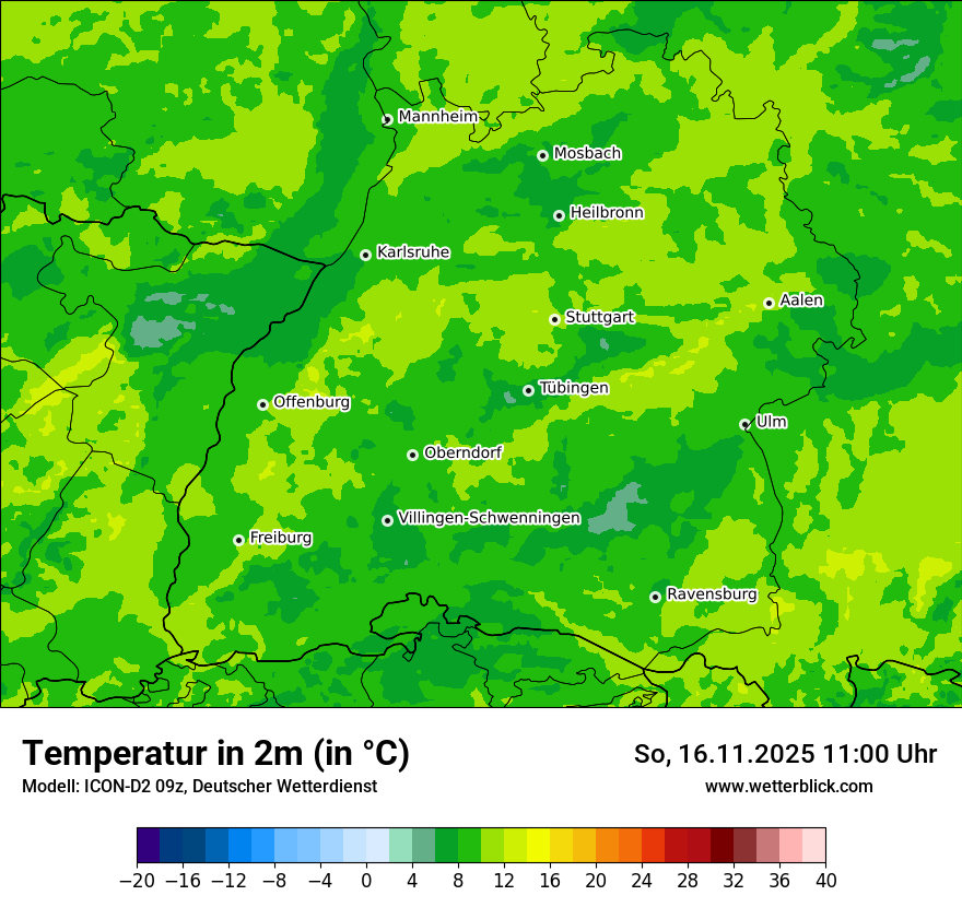 Modellkarten Temperatur