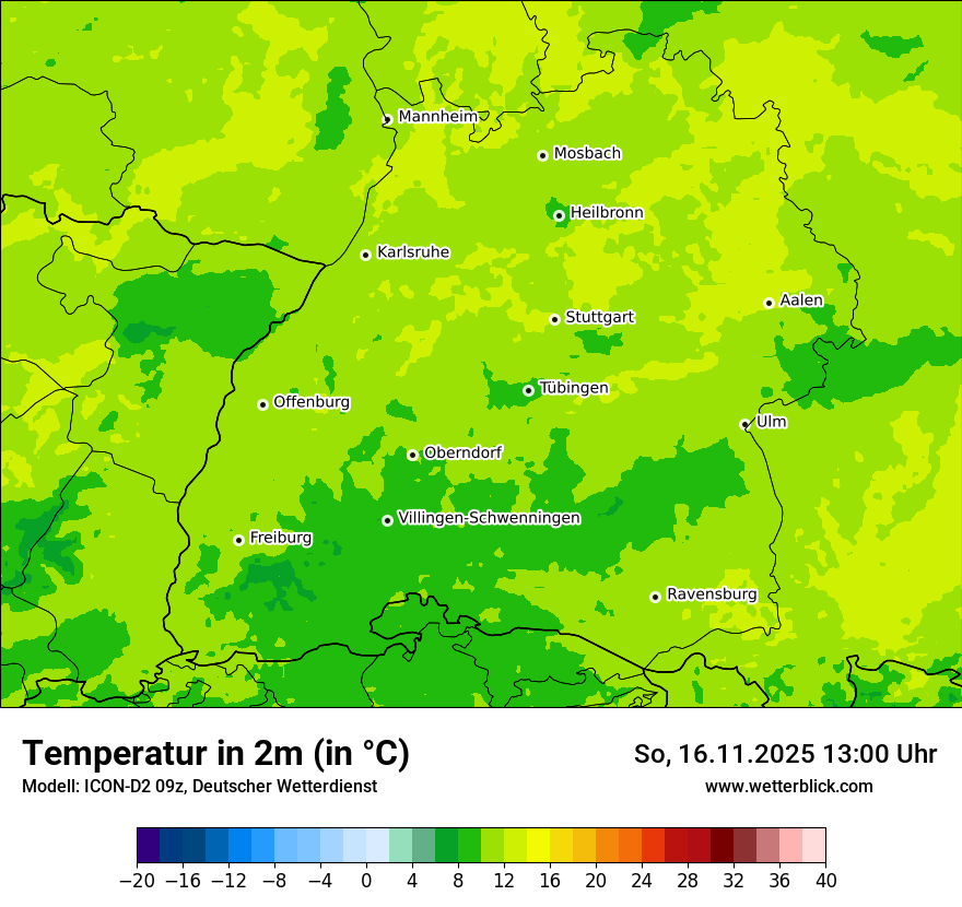 Modellkarten Temperatur