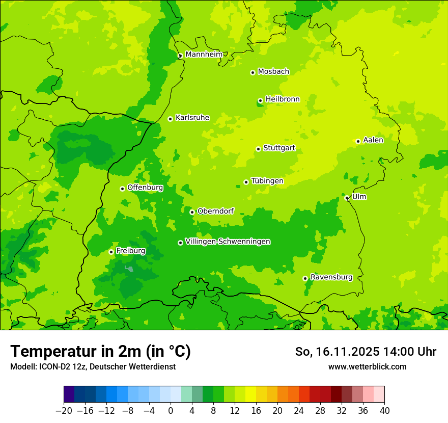 Modellkarten Temperatur