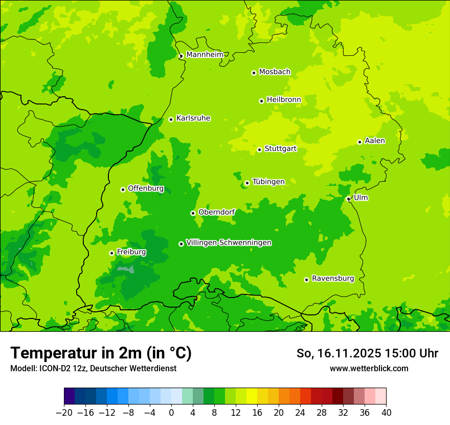 Modellkarten Temperatur
