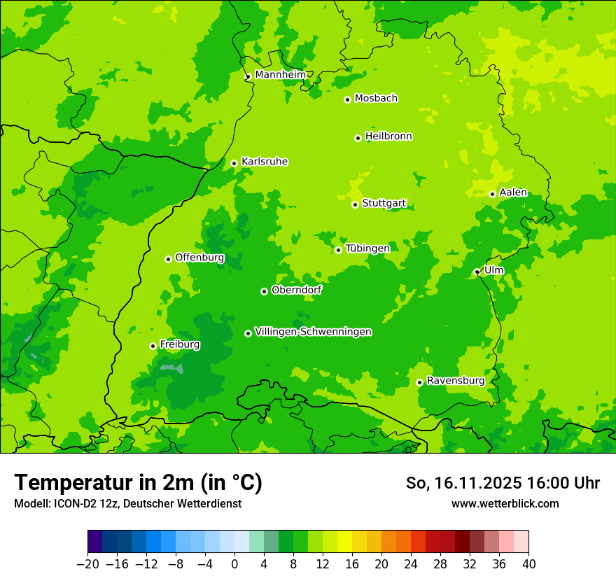 Modellkarten Temperatur