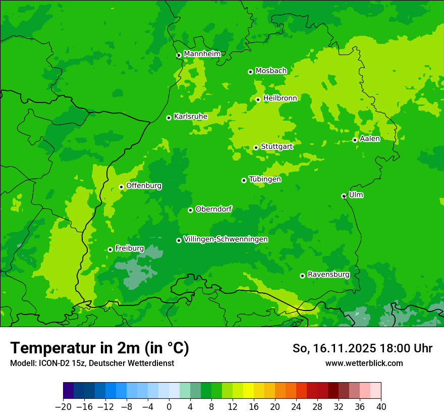 Modellkarten Temperatur