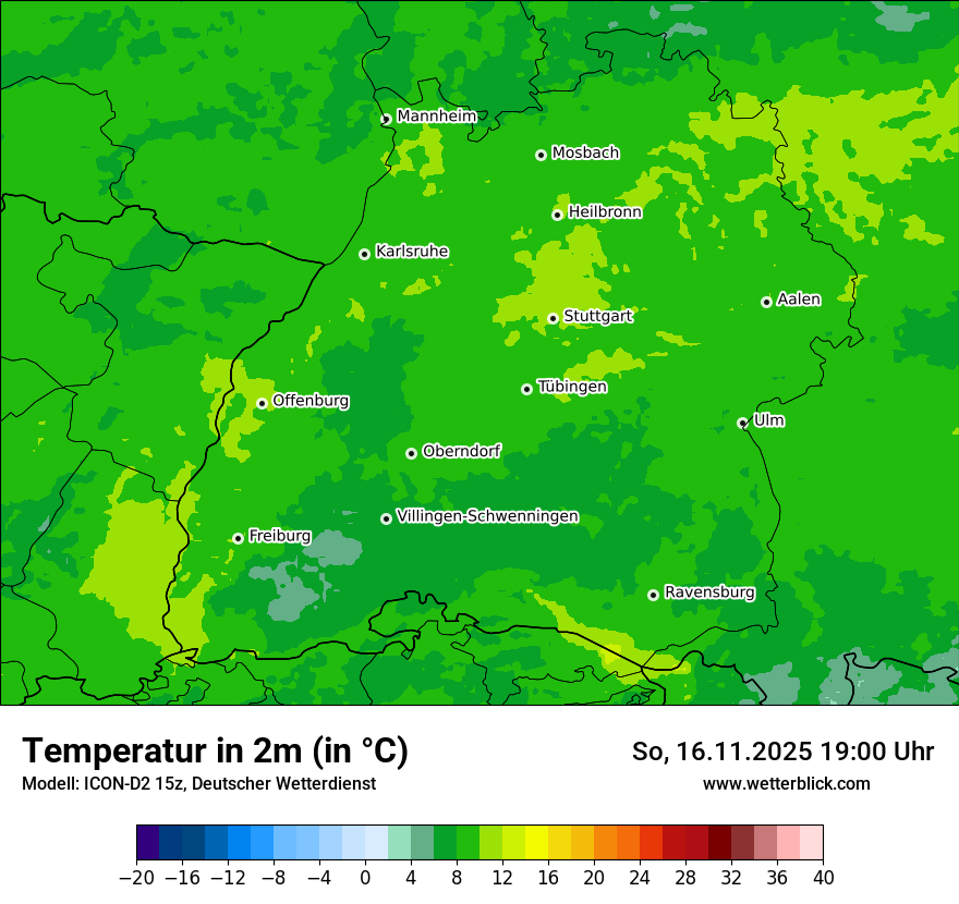Modellkarten Temperatur