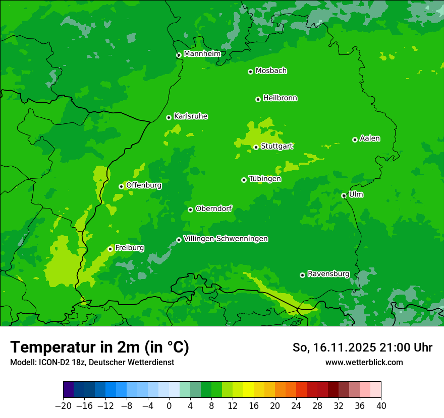 Modellkarten Temperatur